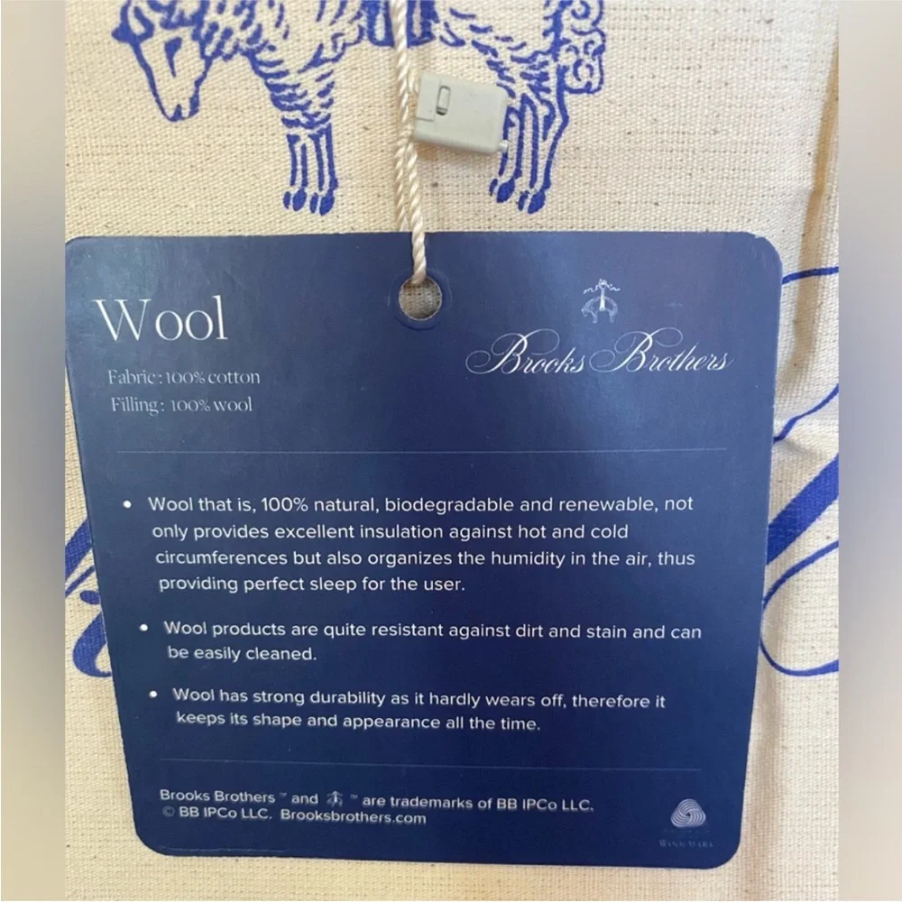 Brooks Brothers Woolmark Certified 100% Wool Luxury Comforter